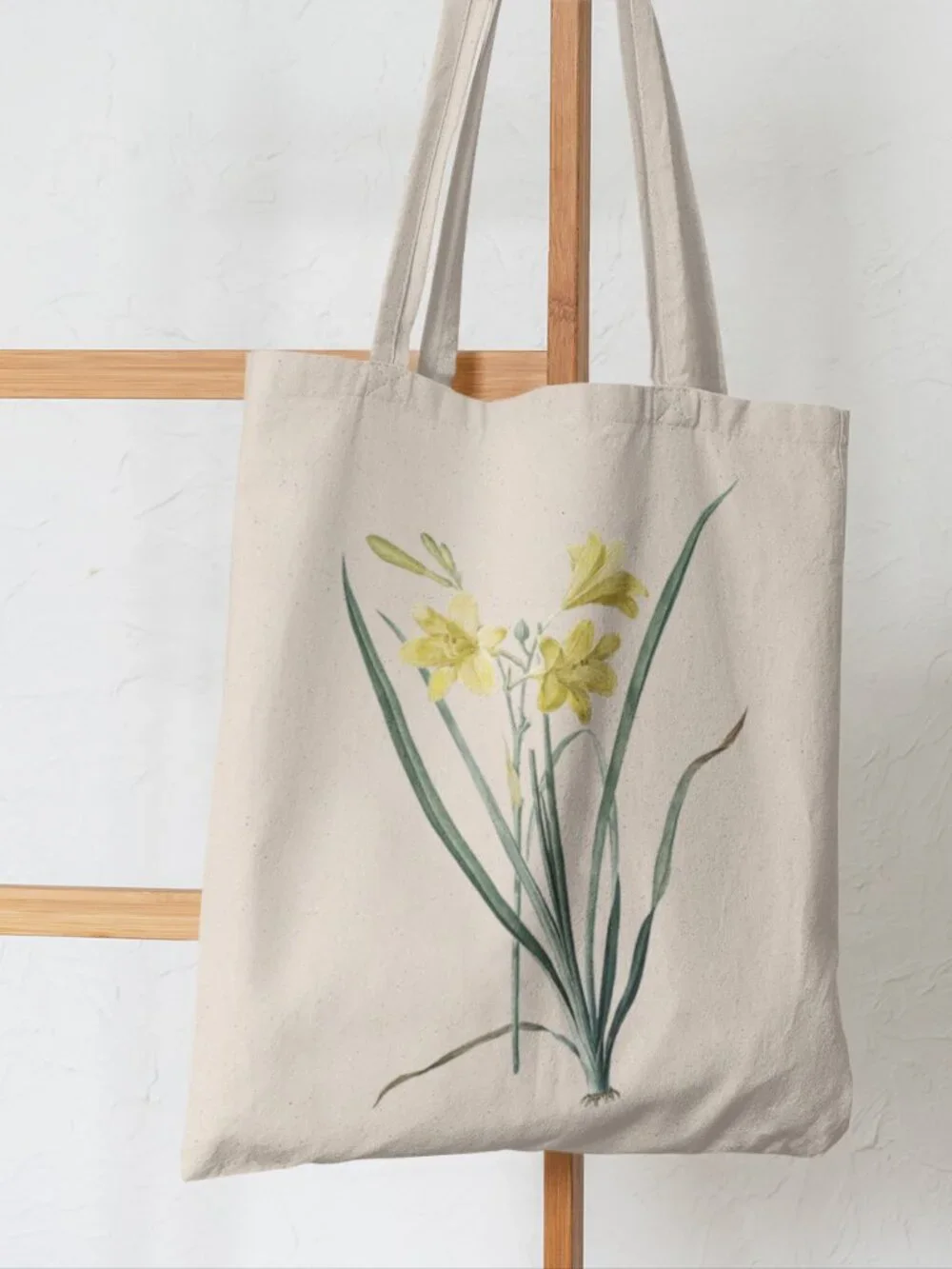 Daylily Vintage Floral Print Graphic Canvas Tote Bag